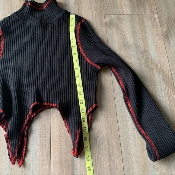 THE KRIPT set Kalki Leather Pants and Kamina sweater black red matrix - Picture 11 of 16